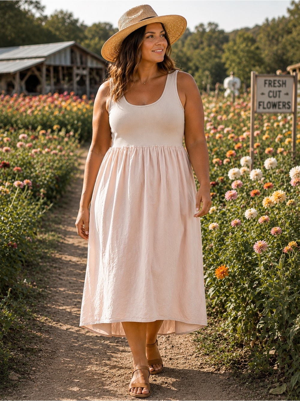 A New Day Nude High-Low Tank Dress Size XL